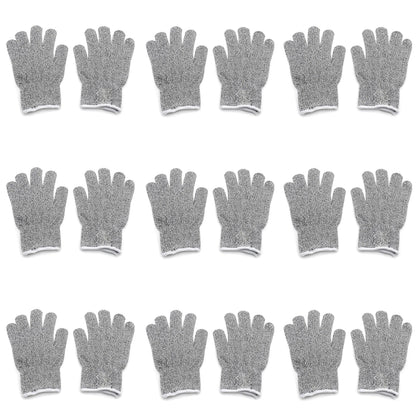 9 Pair Cut Resistant Gloves Level 5 Protection Food Grade In/Outdoor