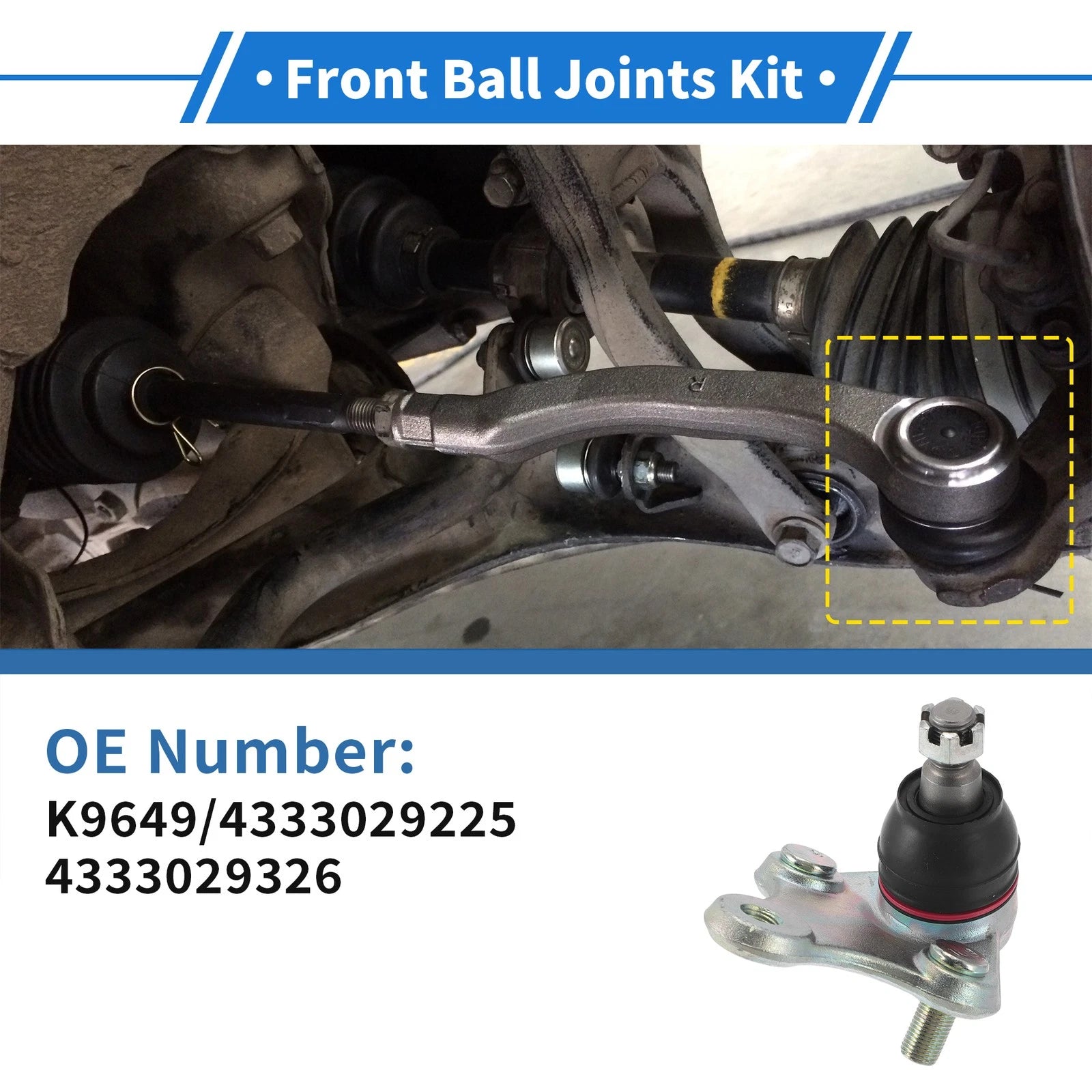 2 Pcs Front Lower Ball Joints Replacement for Toyota Celica (1990–1993)