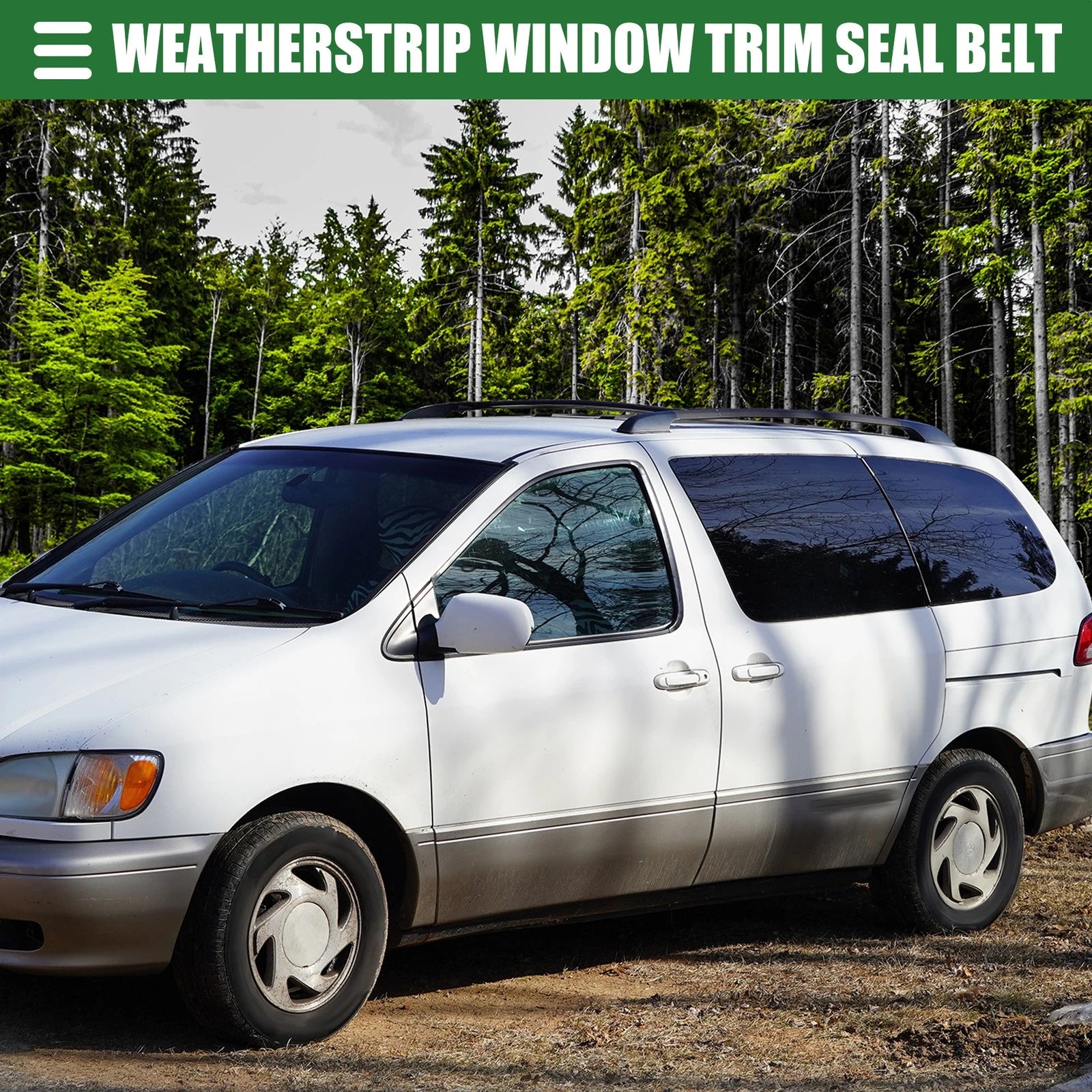 Front Left Window Belt Weatherstrip for Toyota Sienna (2004–2010) Black