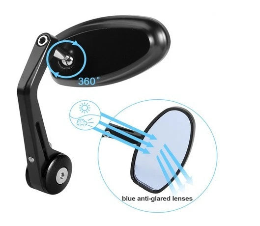 7/8" Handle Bar End Rearview Side Mirrors for Universal Motorcycle