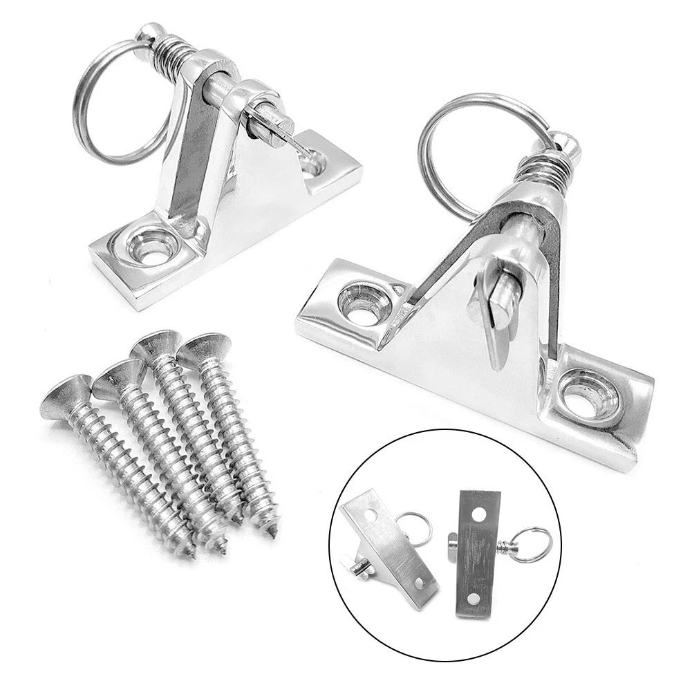 2 Pack 316 SS 90 Degree Deck Hinge for Marine Boat (Bimini Top)