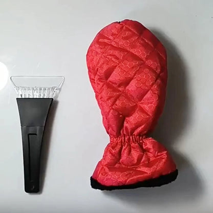 Glove Design with Integrated Ice Scraper for Winter Prep