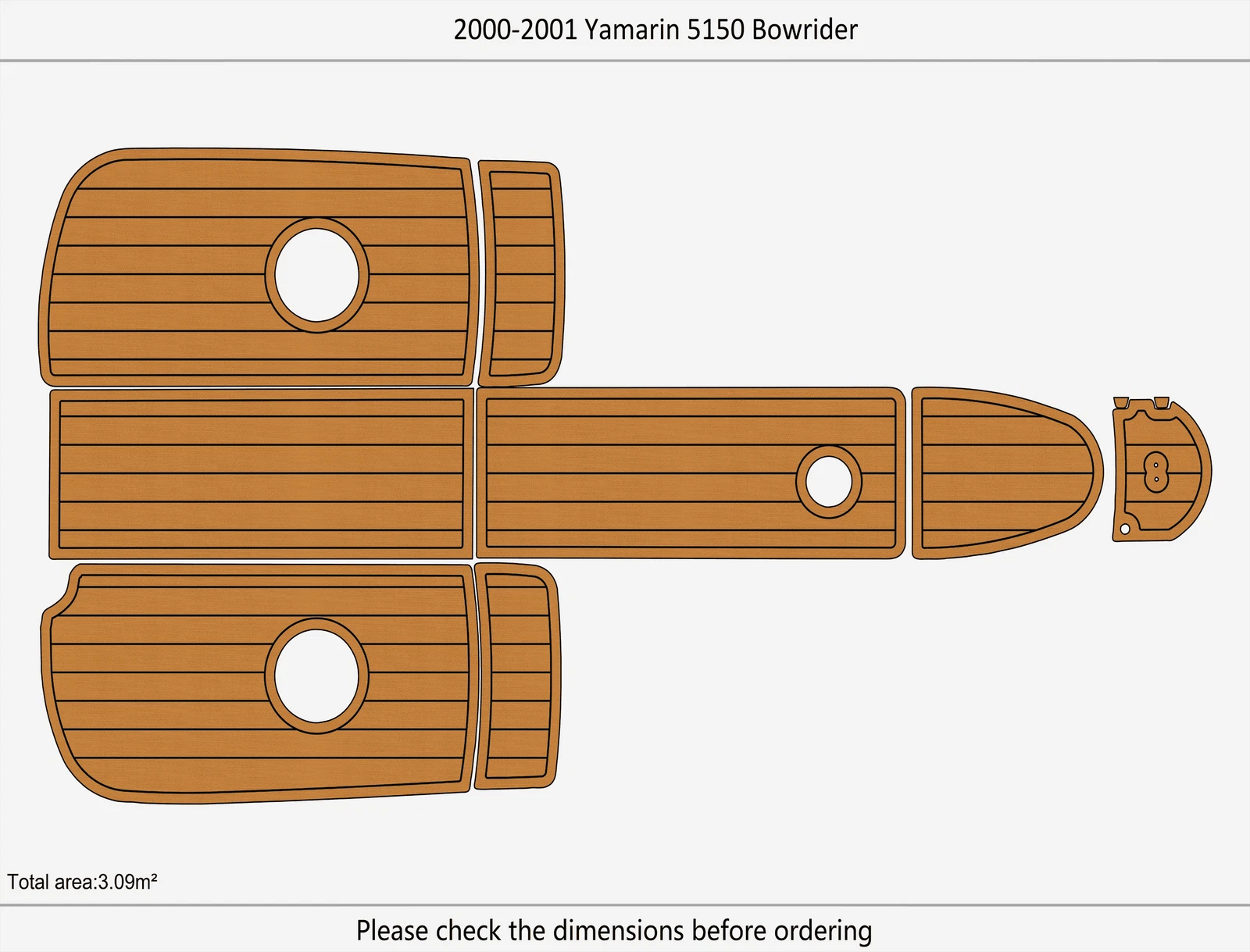 EVA Foam Pads Flooring Mat for Yamarin 5150 Bowrider (2001)