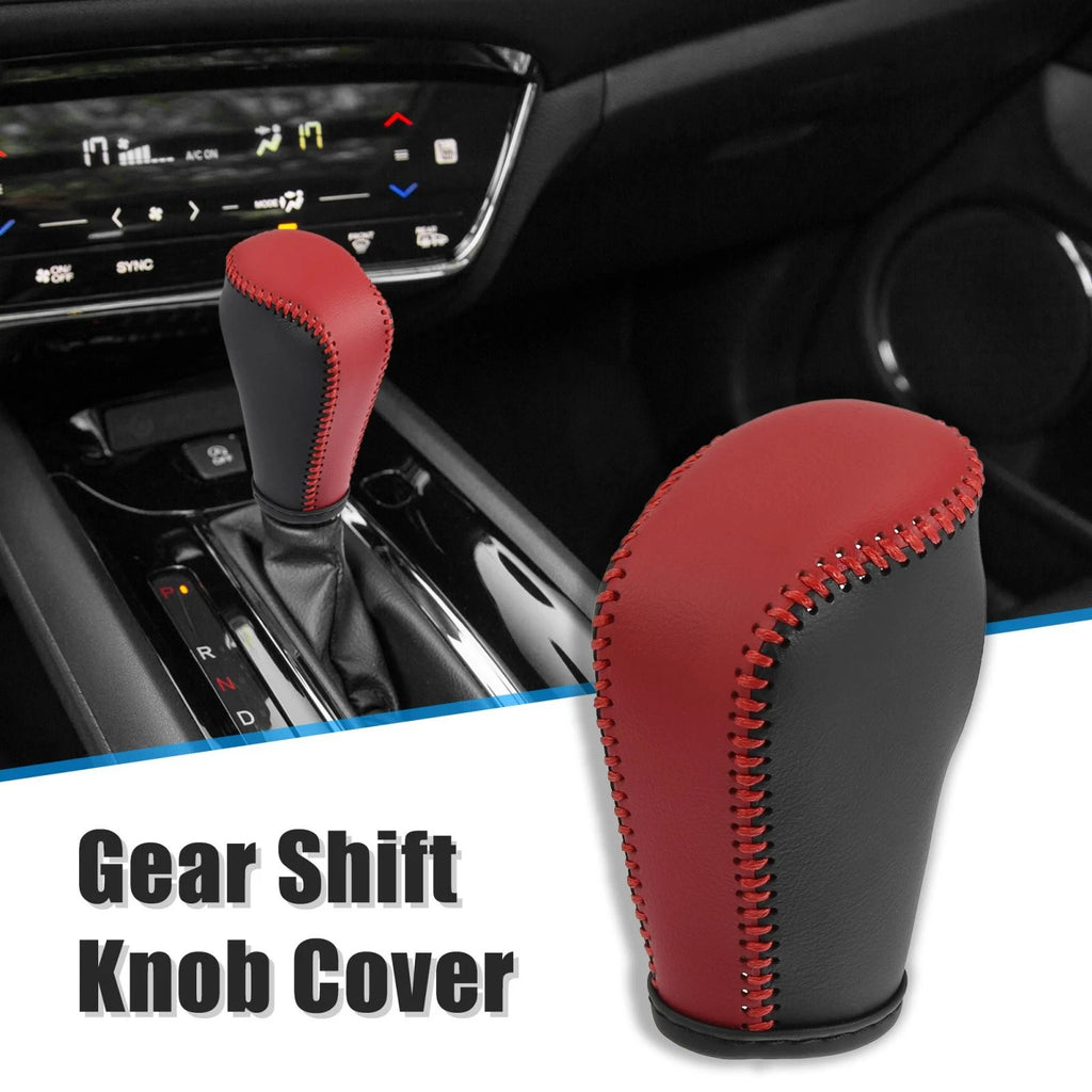 Gear Shift Knob Cover Replacement with Red Stitching for Mazda 3 (2014–2018)