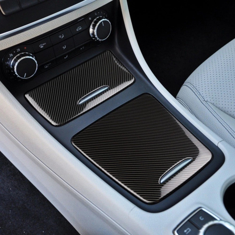 Carbon Fiber Style Center Console Storage Panel for Mercedes (2014–2017)