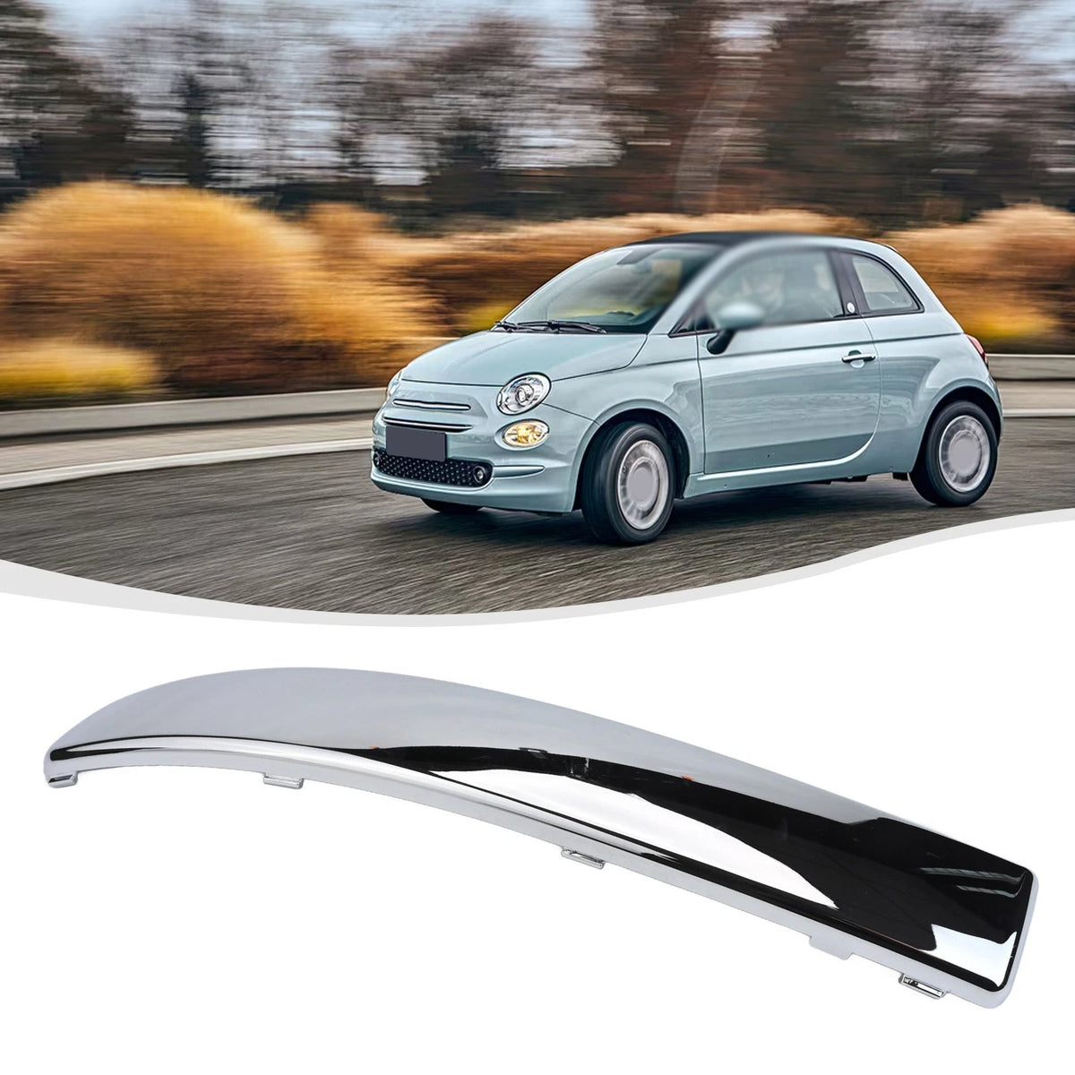 Front Left Lower Bumper Grill Moulding for Fiat 500 (2012–2023)