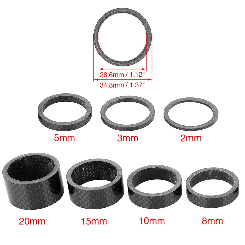7pc Bicycle Headset Spacers for 1 1/8 Inch Stem Bike Stem (2 3 5 8 10)