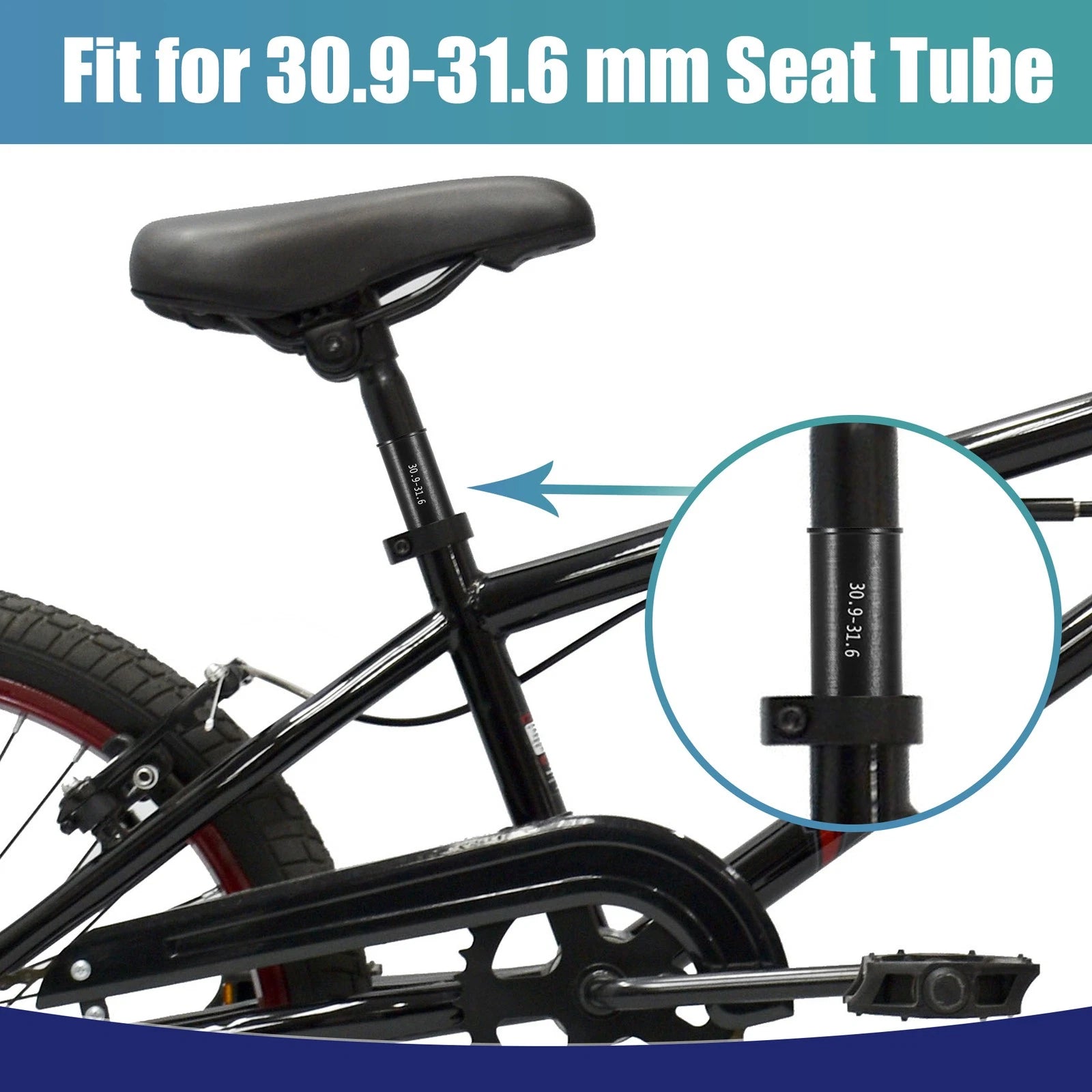Bicycle Seatpost Adapter Reducer Sleeve for 30.9 to 31.6mm (Item 1)