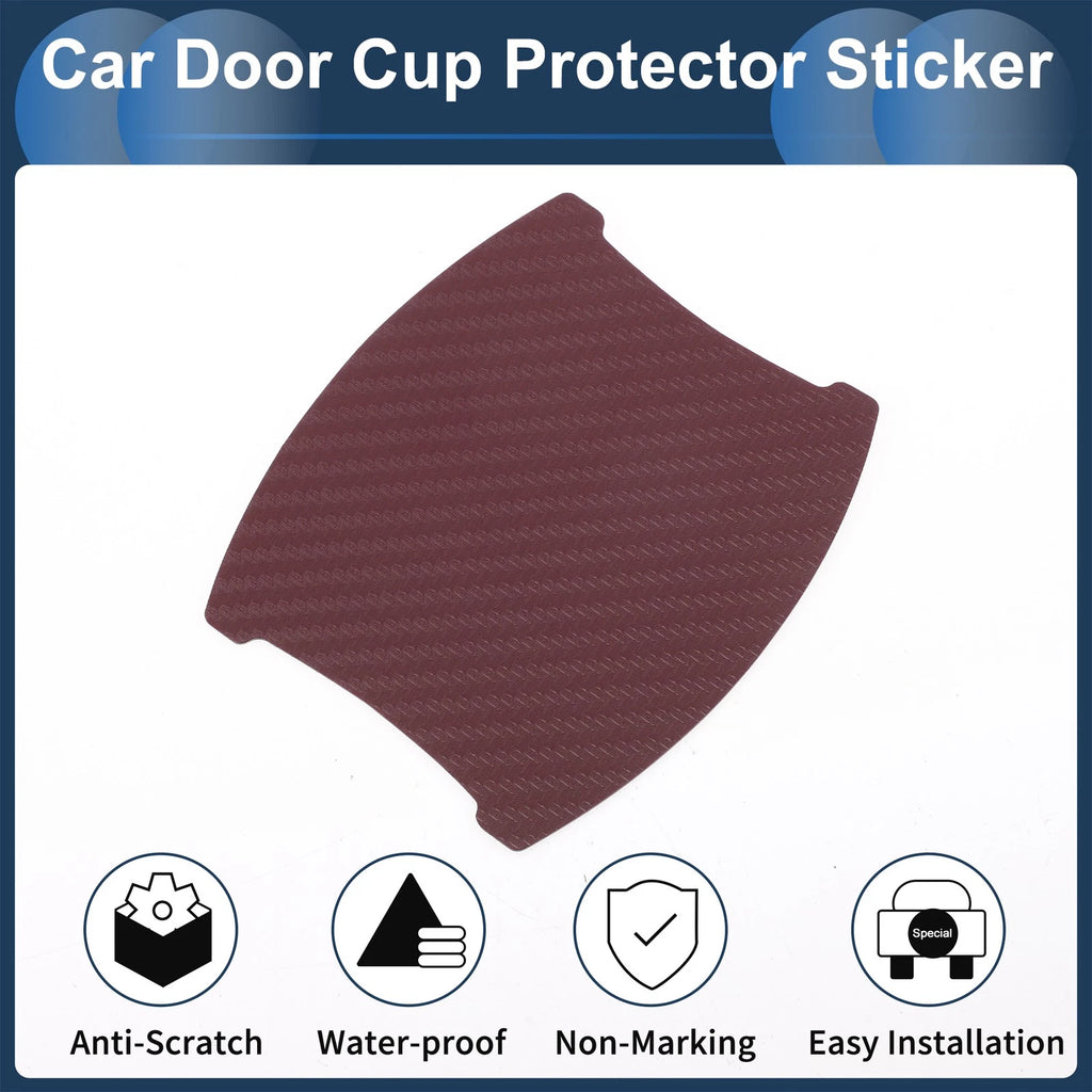 3D Car Door Handle Scratch Protector for (84x94mm) Wine Red