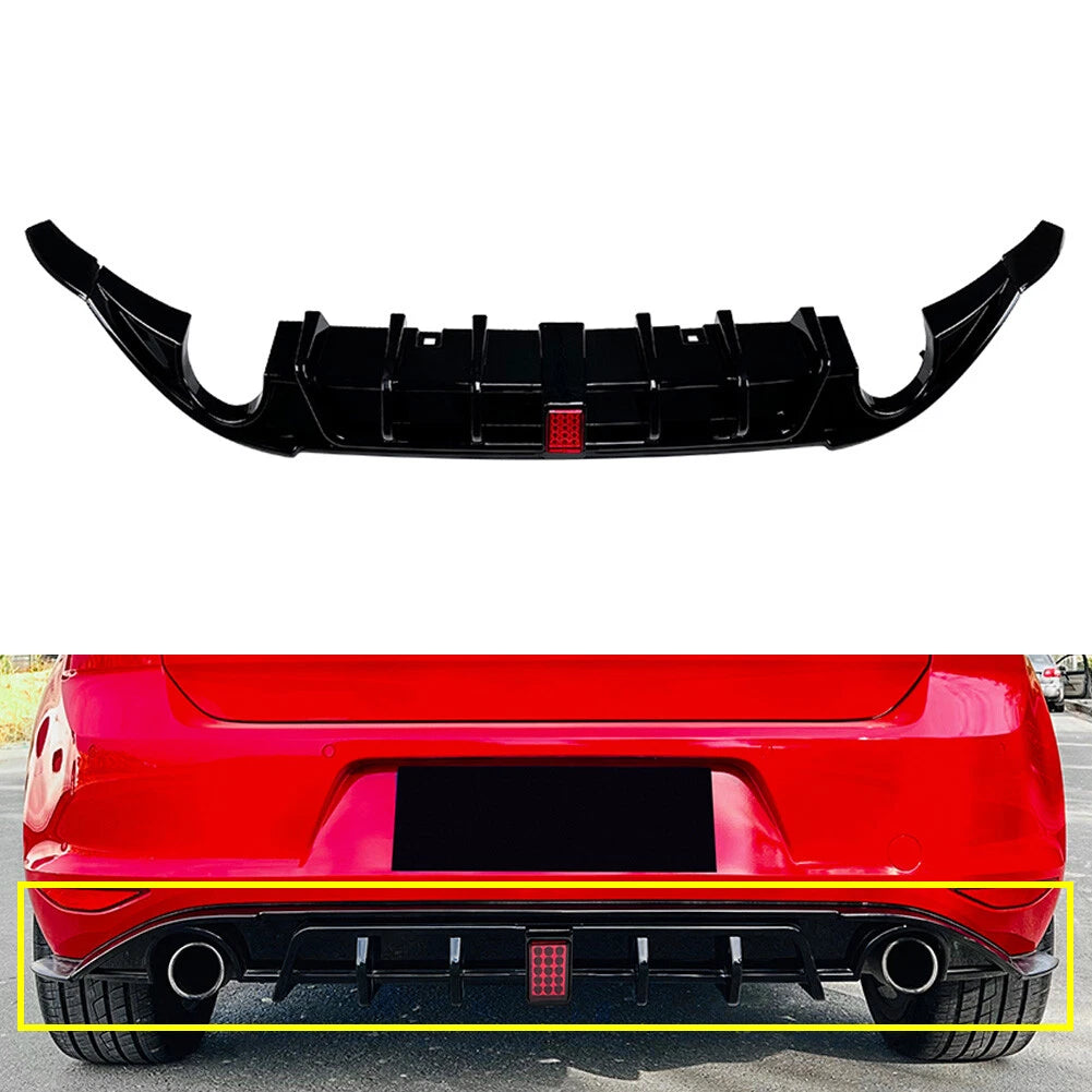 Rear Bumper Protector Spoiler Lip for VW Golf 7 GTD (2014–2017)