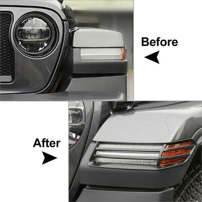 2X Front Wheel Eyebrow Light Decor Cover Trim for Jeep Wrangler JL (2018–2020)