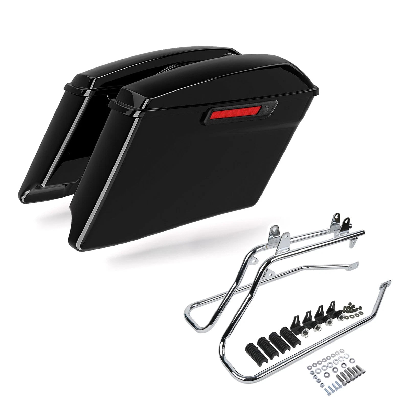 4" Stretched Saddlebags Conversion Bracket Kit for Harley Softail (1984–2017)