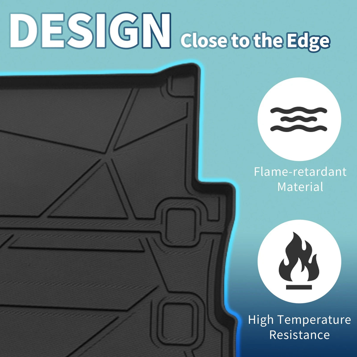 Flat Face Cargo Liner Rear Trunk Mat for Jeep Wrangler JL (2018–2023) TPE