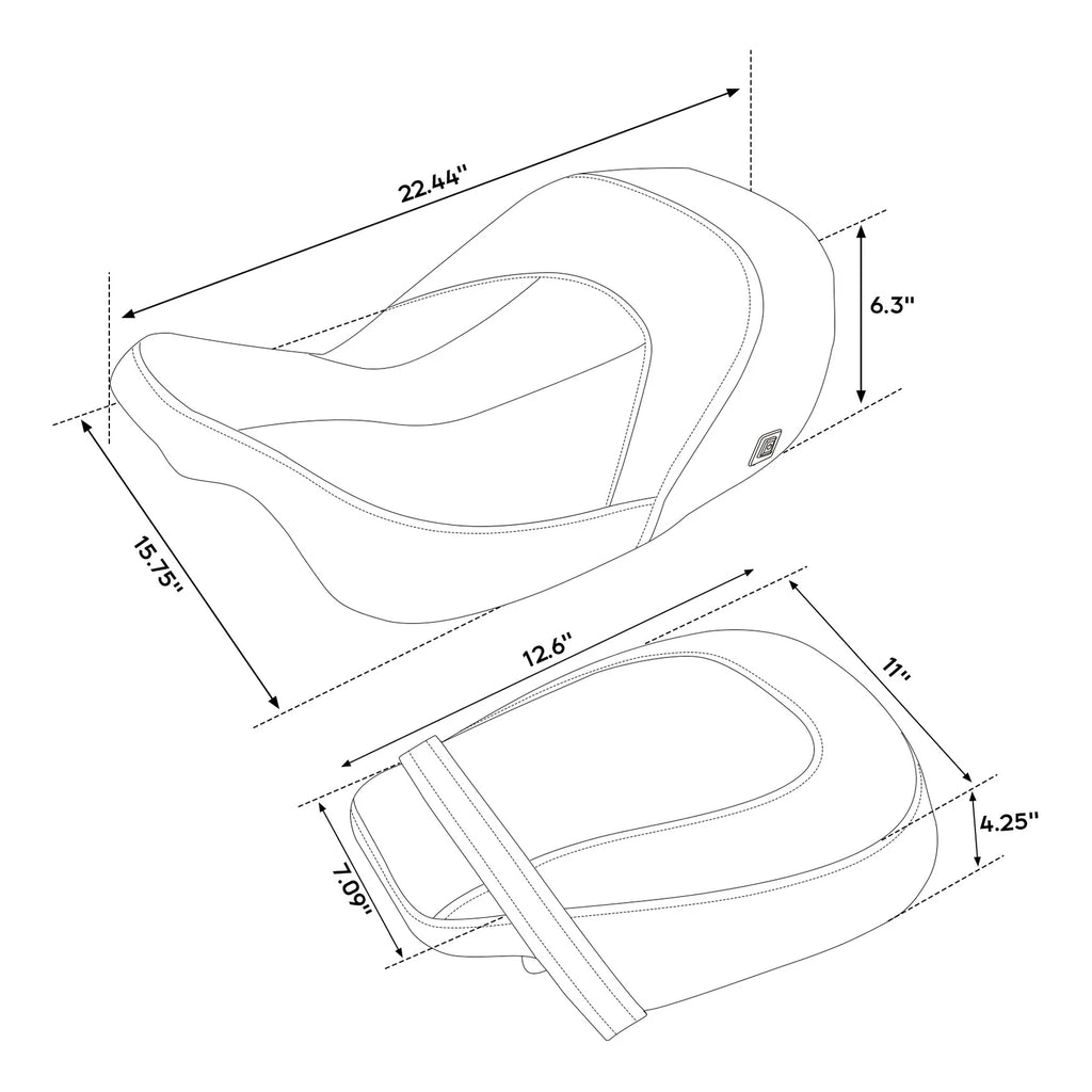 Heated Seats for Harley Electra Road Glide (2009–2023) Black