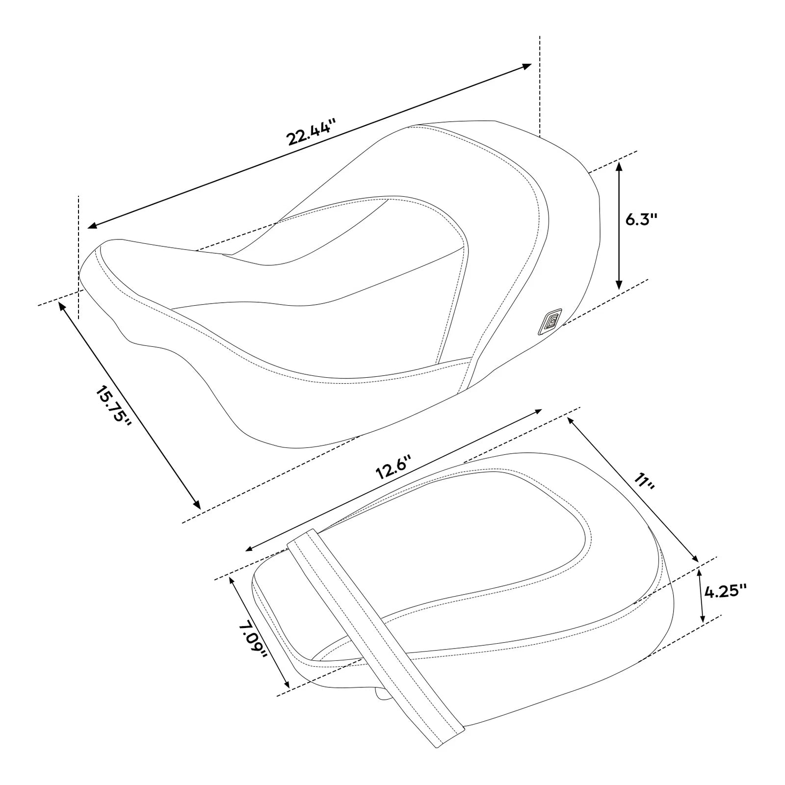 Heated Seats for Harley Electra Road Glide (2009–2023) Black