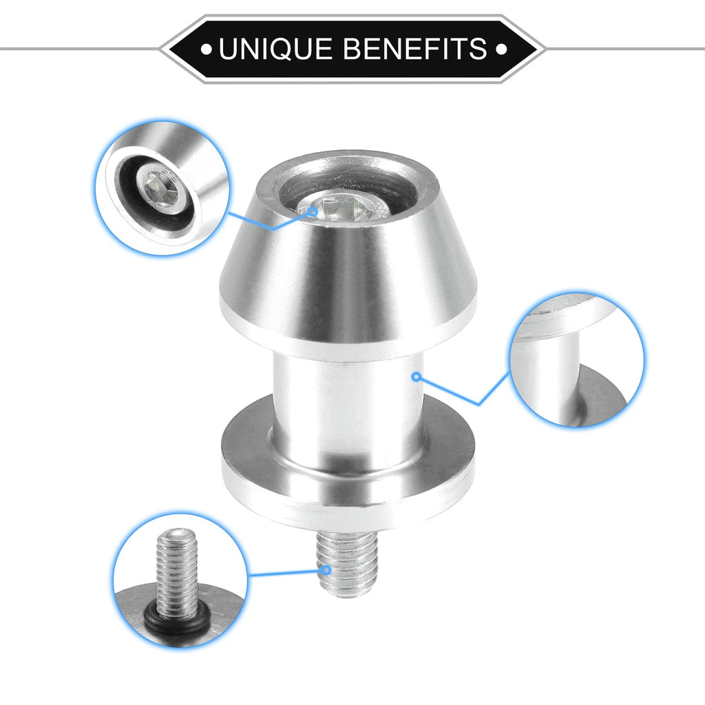Swingarm Spools 6mm Pair Replacement for Motorbike Stand Stand for Silver Tone (2000–2020)