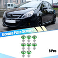 Aluminum License Plate Bolt Screw Nuts 8 Pc Kit for Car Motorcycle Green ( )