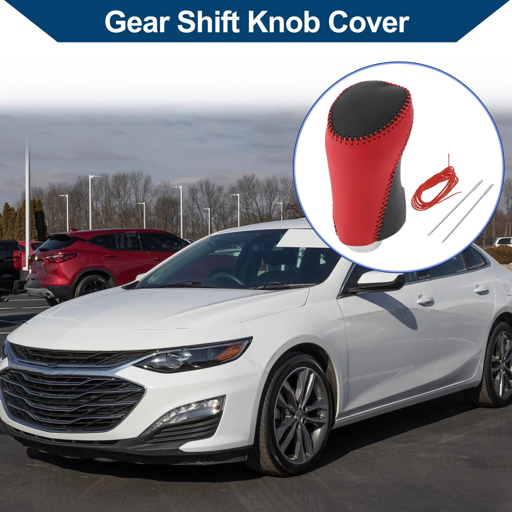 Gear Shift Knob Cover Replacement for Chevrolet Malibu 2016–2020 Red Black