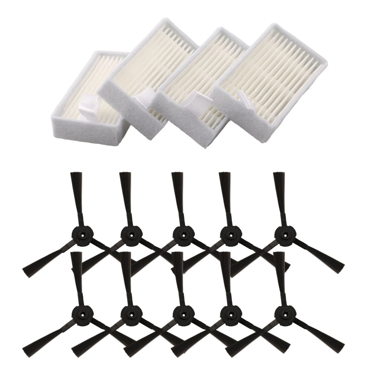 10pcs Side Brush & 4pcs Filter Mesh for Ariete Briciola 2711-2717 (2019)