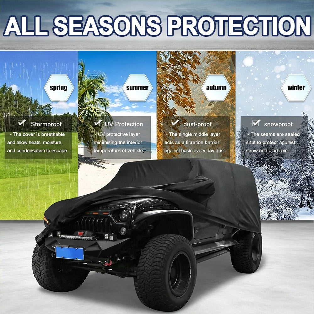 Car Cover for Jeep Wrangler JK JL 4 Door (Outdoor, UV Protection, Waterproof)