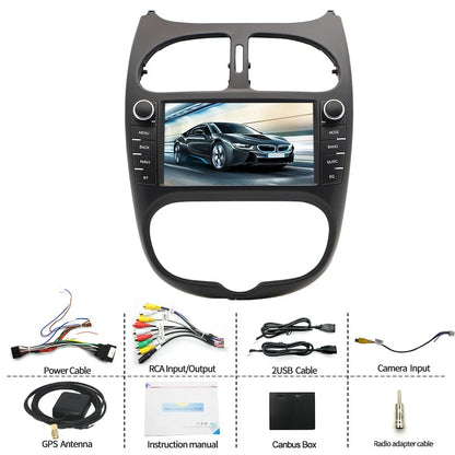 7'' Android Car Stereo GPS Navigation for Peugeot 206 (1999–2008)