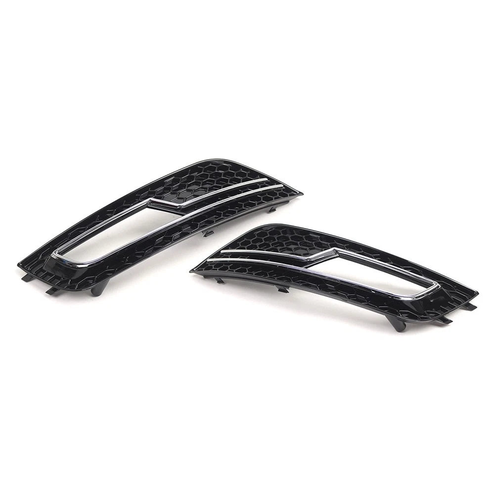 Pair Front Bumper Lower Grille Fog Light Cover for Audi A4 (2009–2016)