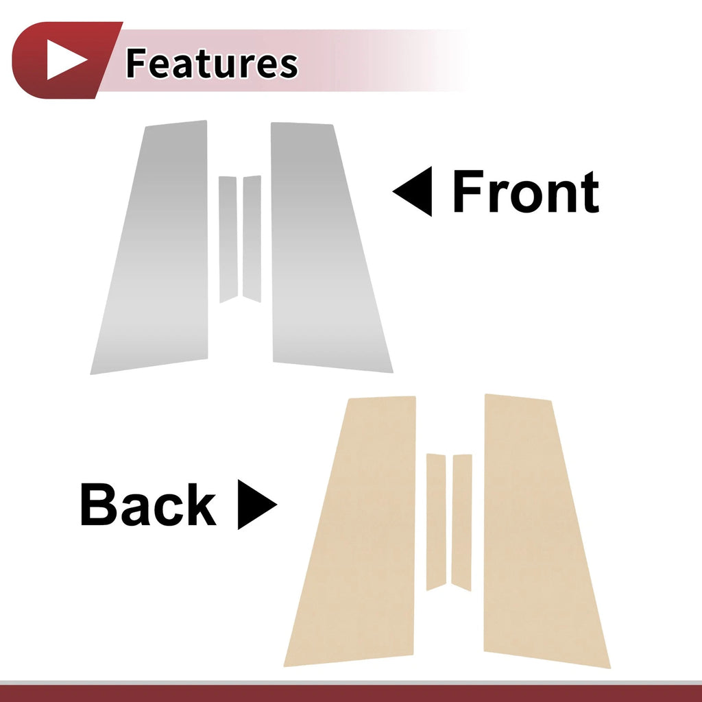 Door Pillar Window Trim Set for Mercedes-Benz CLS 2017–2019 Chrome Silver