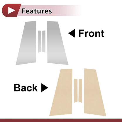 Door Pillar Window Trim Set for Mercedes-Benz CLS 2017–2019 Chrome Silver