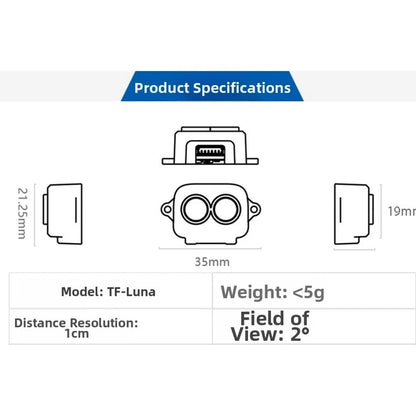 TF LUNA PCB Mounted Ranging Sensor for Industrial Automation (No Part Numbers)