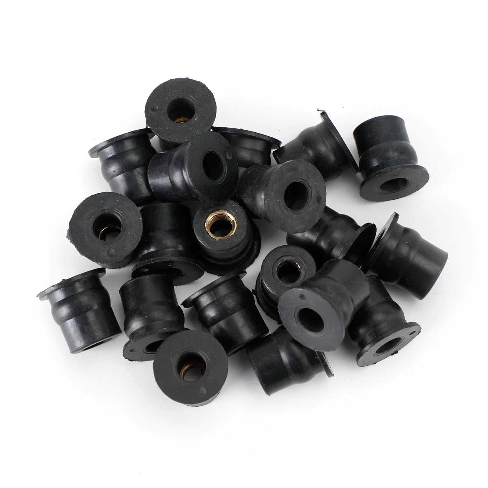 20 M6 Rubber Well Nuts for Windscreen & Fairing (Fits 13mm Hole)