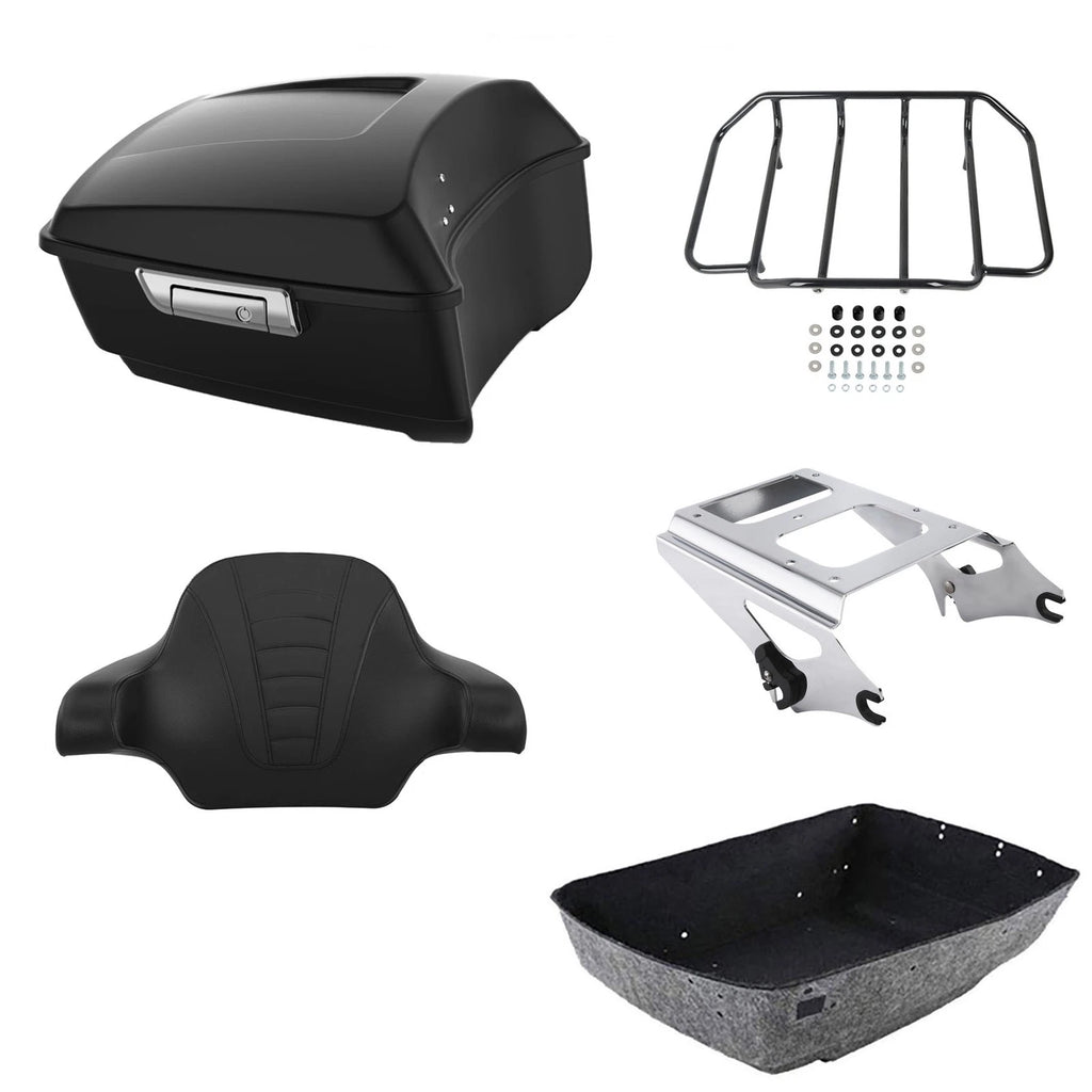 Matte Black Trunk Backrest Rack for Harley Road Glide (2009–2013)
