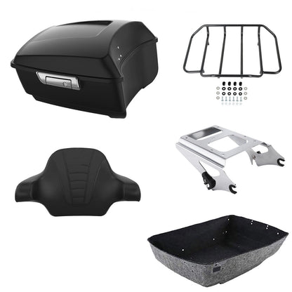 Matte Black Trunk Backrest Rack for Harley Road Glide (2009–2013)
