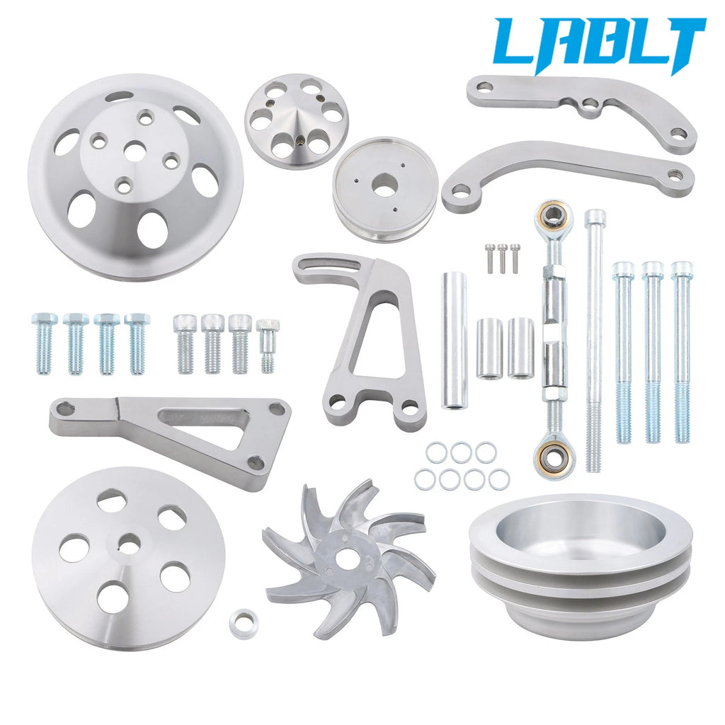 Water Pump Pulley Kit with Alternator Power Steering Bracket for Chevy