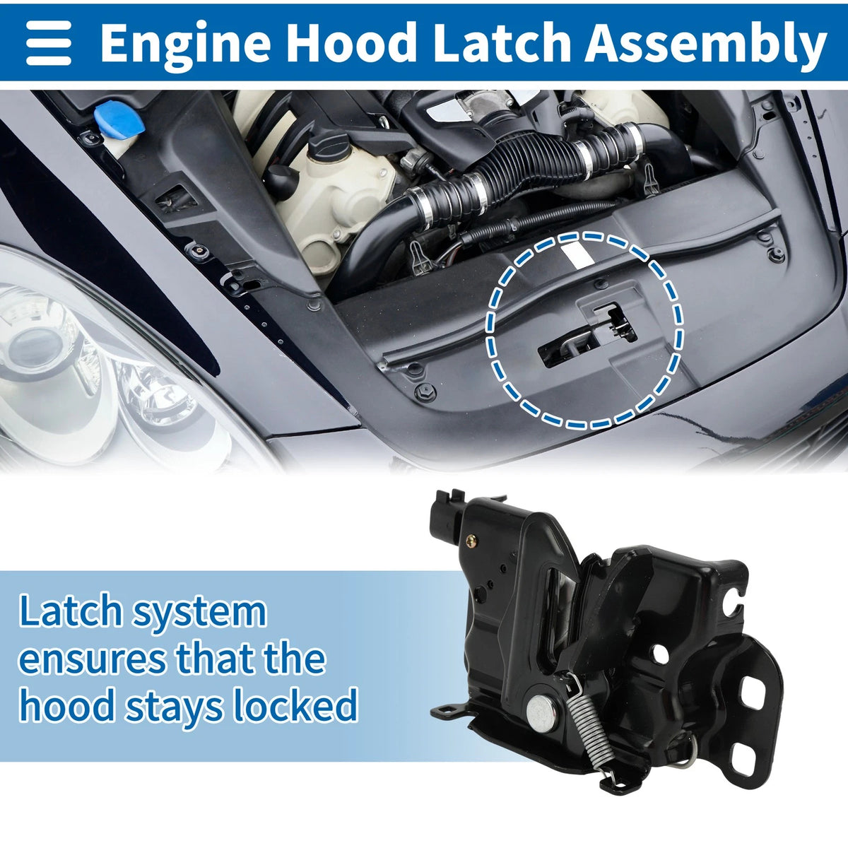 Hood Latch Assembly for Dodge Challenger (2011–2015) No. 04589688AE