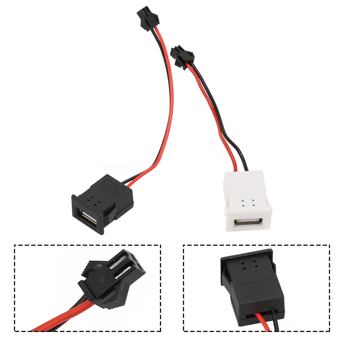 USB Charging Connector for Fast Installation (Black/White)