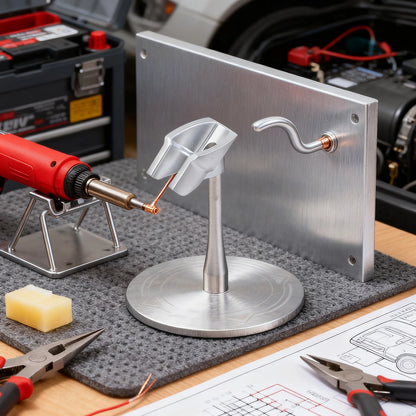 Compact Stainless Steel Soldering Iron Stand with Non-Slip Rubber Pads
