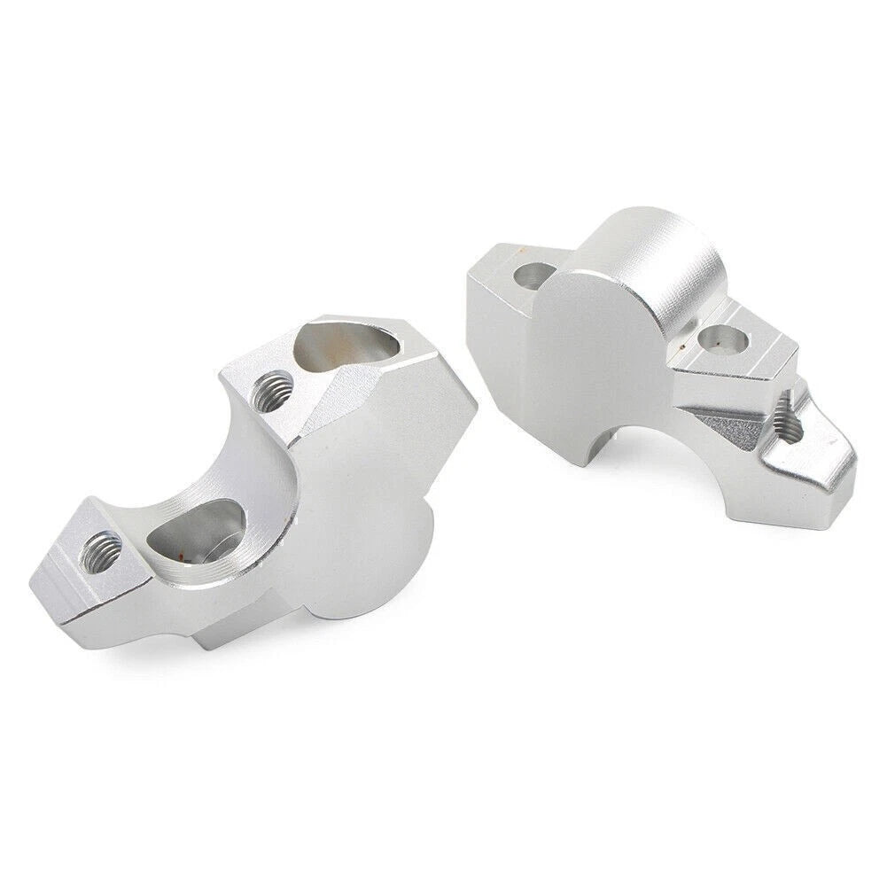2X Silver Motor Handle Clamp Handlebar Riser Bar for Honda XADV-750 (2017–2019)