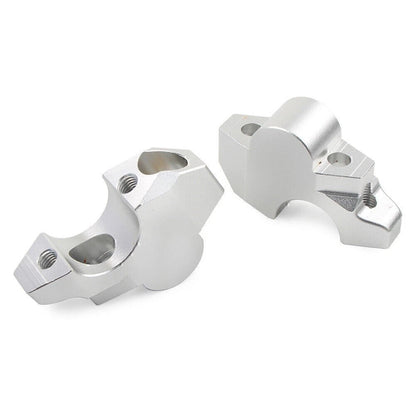 2X Silver Motor Handle Clamp Handlebar Riser Bar for Honda XADV-750 (2017–2019)