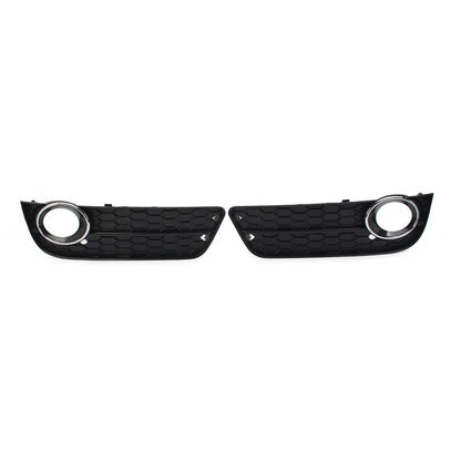 2X Front Bumper Fog Light Grille Cover with Chrome Ring for Audi A5 (2008–2011)