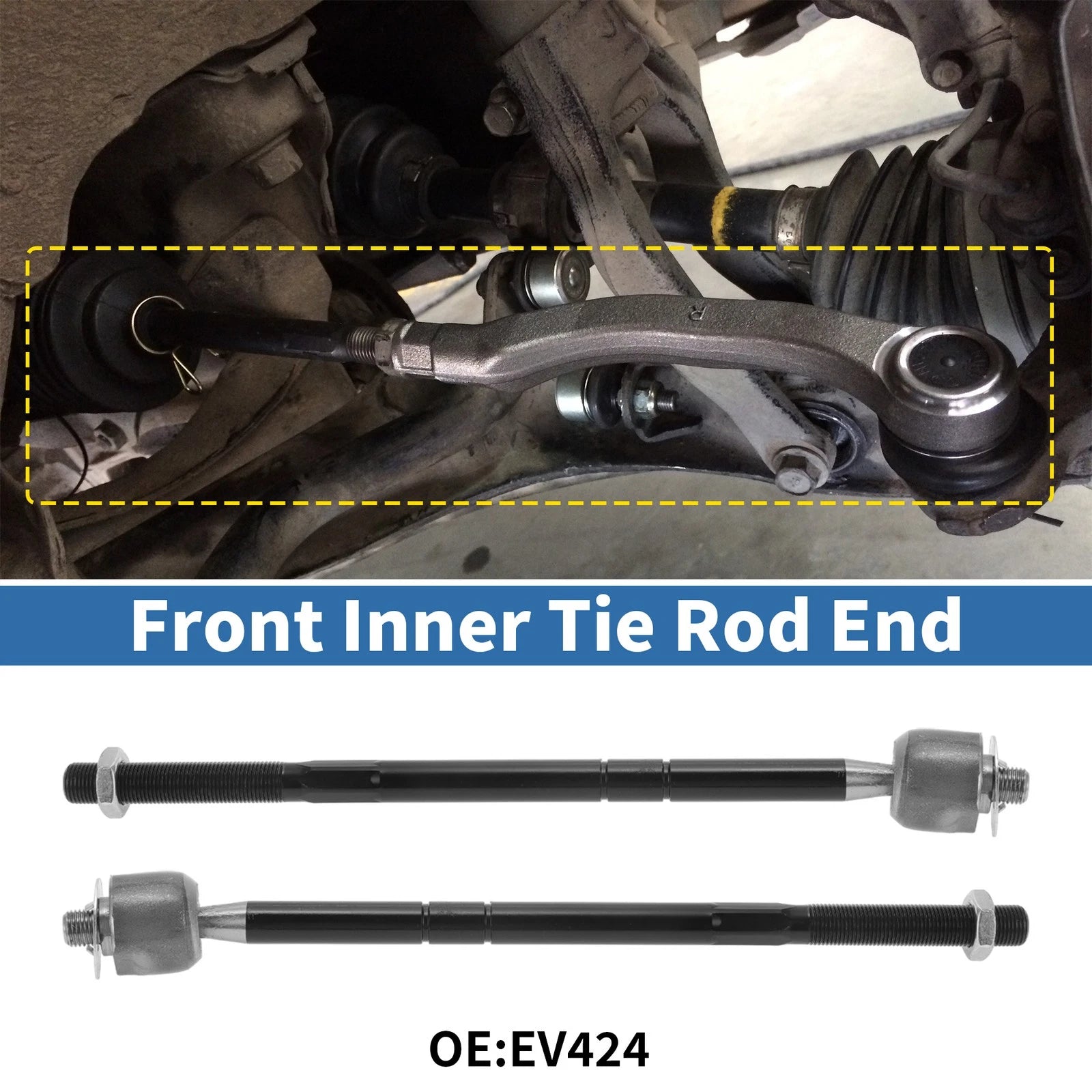2 Pcs Front Inner Tie Rod End Links Replacement for Toyota Matrix (2003–2008)