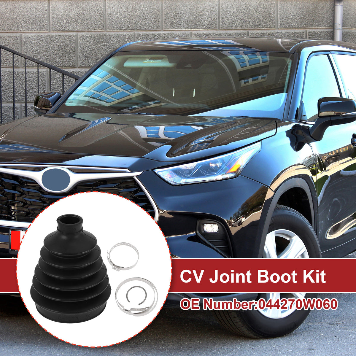 Outer CV Joint Boot Kit with Clamps for Toyota Highlander (2008–2013)