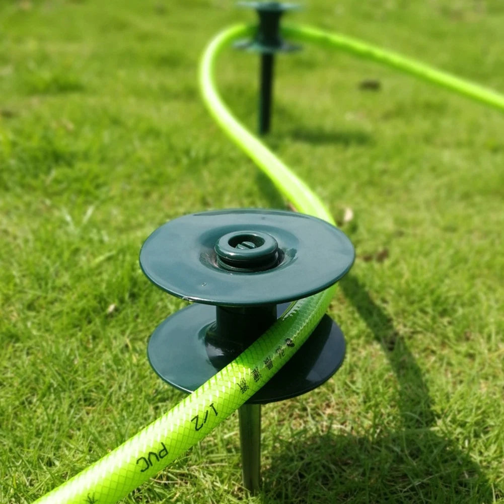 2X Garden Hose Smooth Roller Guide with Heavy Duty Metal Spike