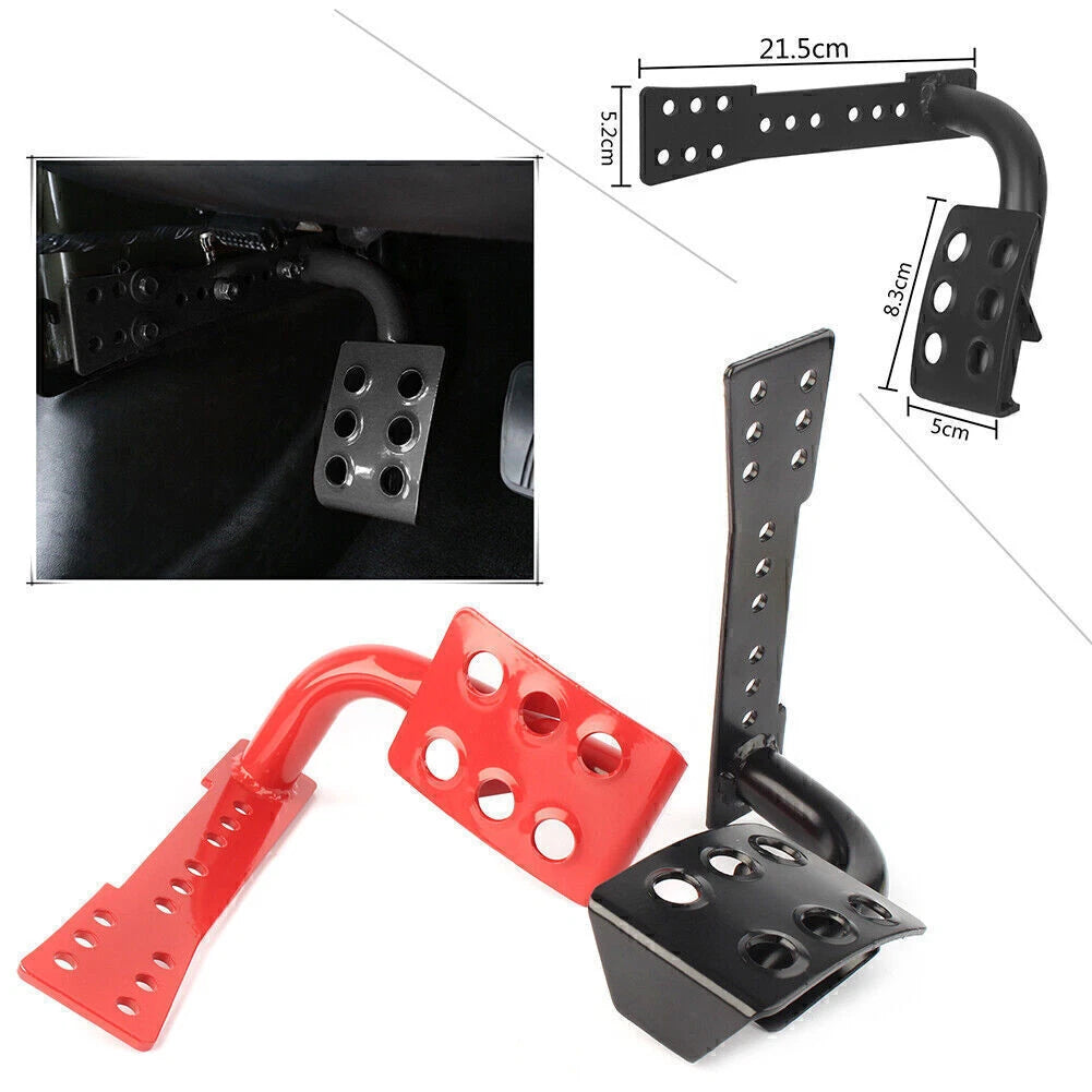 Left Side Foot Rest Dead Pedal for Jeep Wrangler JK (2007–2017) - Steel Red