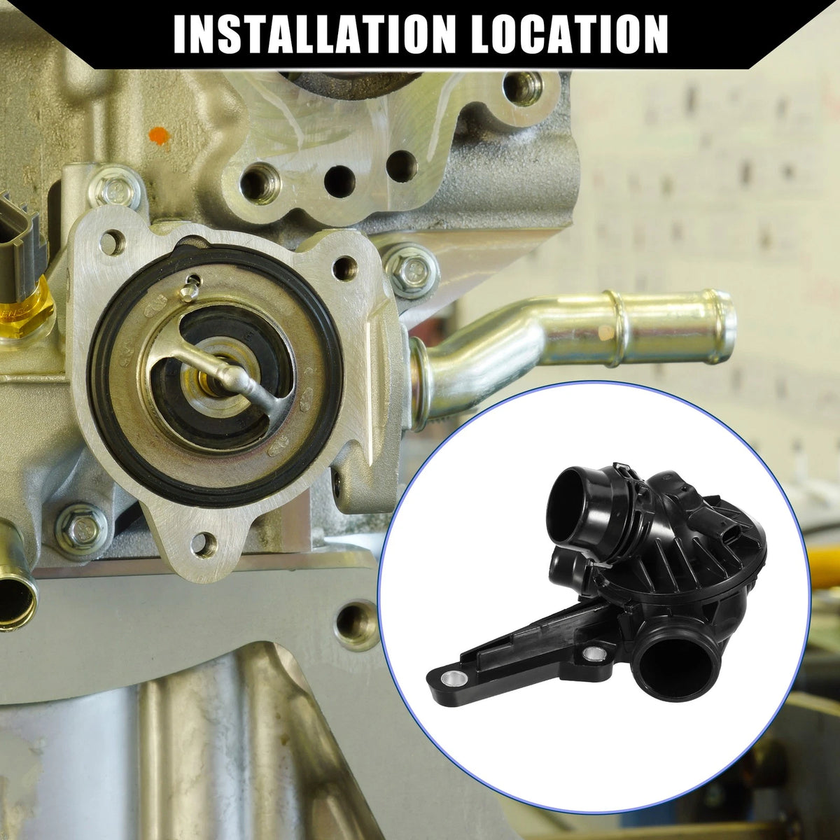 Engine Coolant Thermostat Housing Assembly for BMW 320i (2012–2018) 11537600584