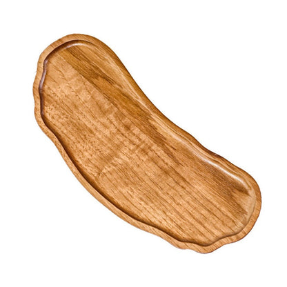 Oval Wooden Serving Tray for Dinner Plates Snacks Fruits Desserts