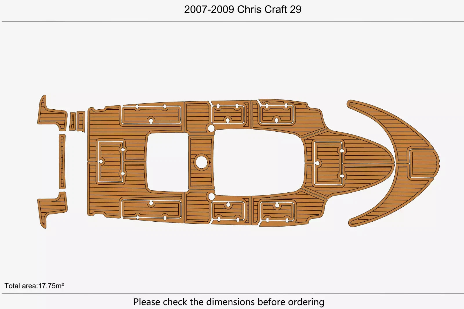 EVA Pad Foam Teak Deck Flooring for Chris Craft 29 (2010)