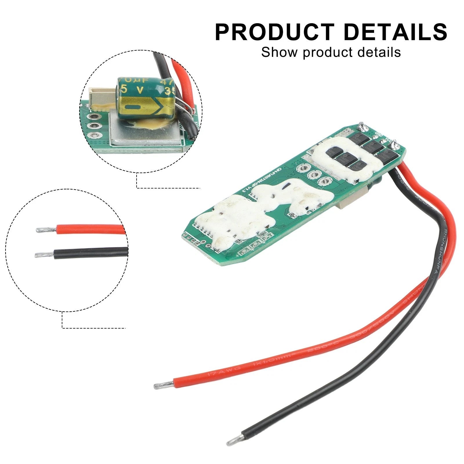 21V Brushless Drill Control Board with Overvoltage & Overheat Protection