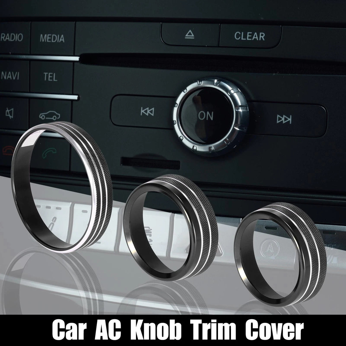 Headlight Volume Tune Knob Cover Set for Ford Mustang (2015–2020) Black