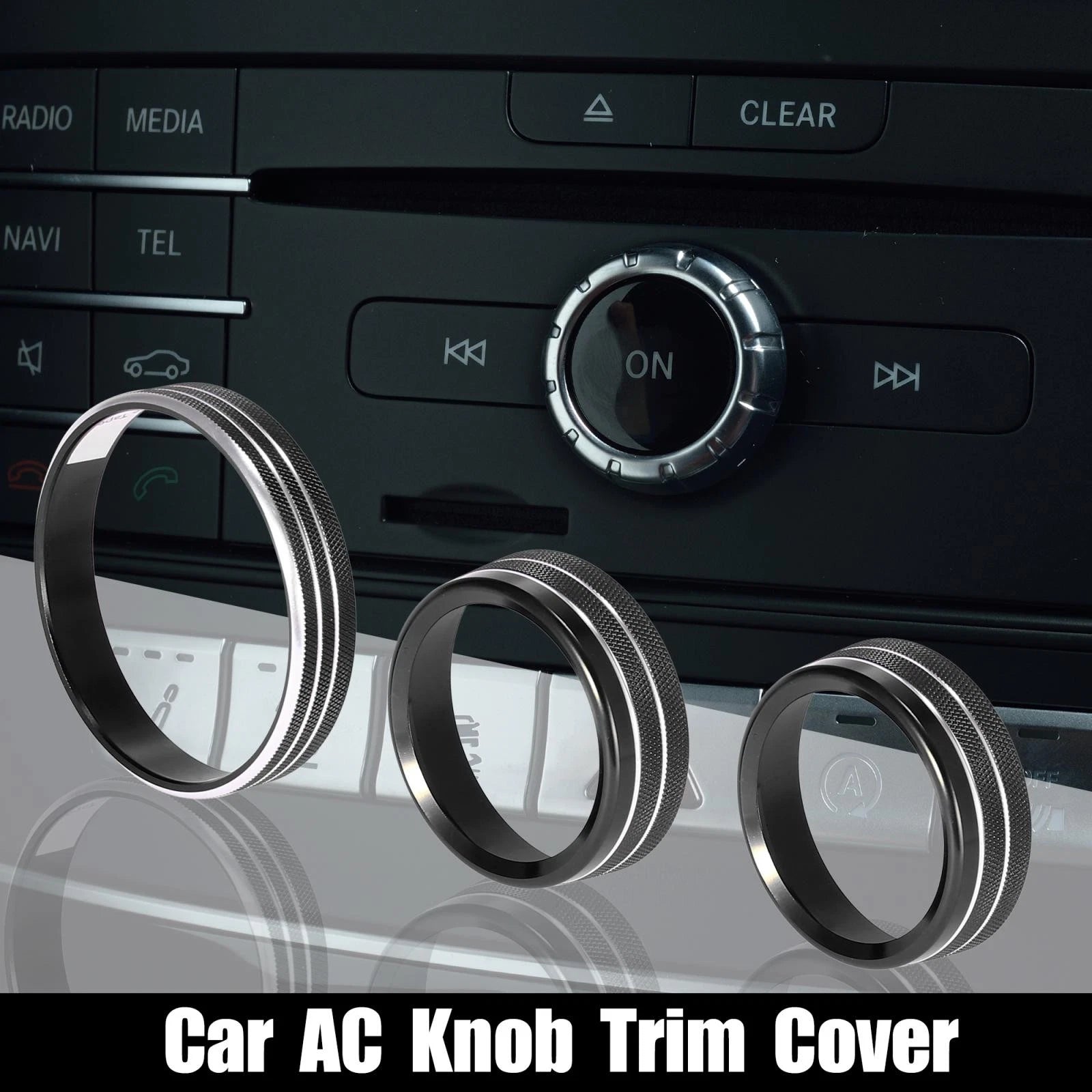 Headlight Volume Tune Knob Cover Set for Ford Mustang (2015–2020) Black