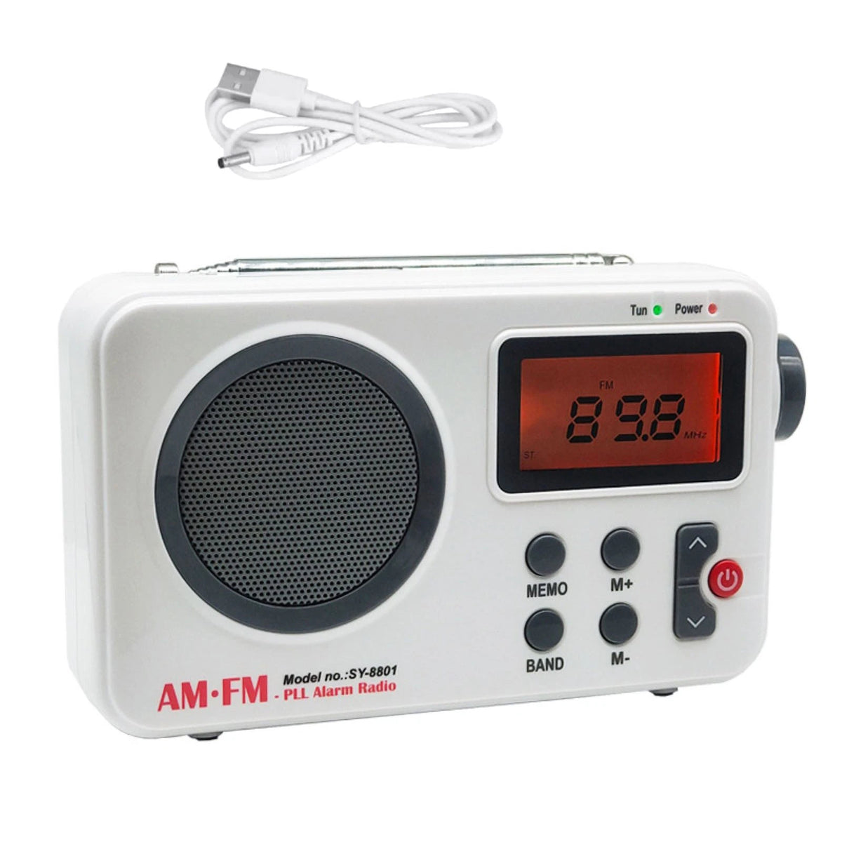 Portable AM/FM PLL Alarm Radio with Sleep Timer Function